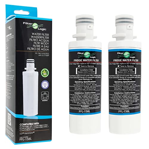 FilterLogic FFL-156L | 2x Kühlschrank Wasserfilter kompatibel mit LG LT1000P ADQ747935 ADQ74793501 Filter