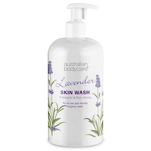 Skin Wash Professional 500 ml | Teebaumöl + Lavendel Duschgel | Duschgel für den Körper | Macht die Haut weich | Ideal bei unreiner Haut, Pickeln oder vor der Haarentfernung mit Wachs/Rasur