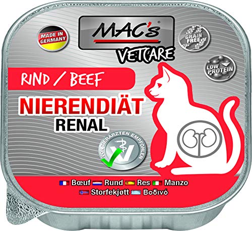 MACs Cat Vetcare Nierendiät Rind 100g für Katzen 16er Pack (16 x 100g)