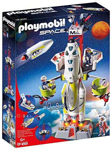 Playmobil Konstruktionsspielsteine "Mars-Raktete mit Startrampe (9488) Space"