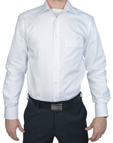 MARVELIS Modern Fit Hemd Langarm mit Brusttasche Popeline, Gr.41 Farbe: Weiß