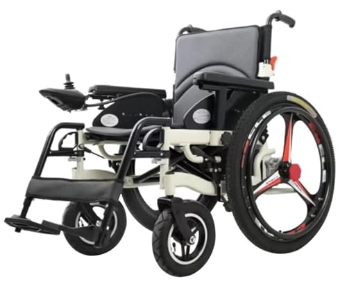 Klappbarer Rollstuhl, elektrischer Transportrollstuhl für Erwachsene, tragbarer All-Terrain-Rollstuhl, robuste, leistungsstarke 500 W, kann 30 km weit fahren A