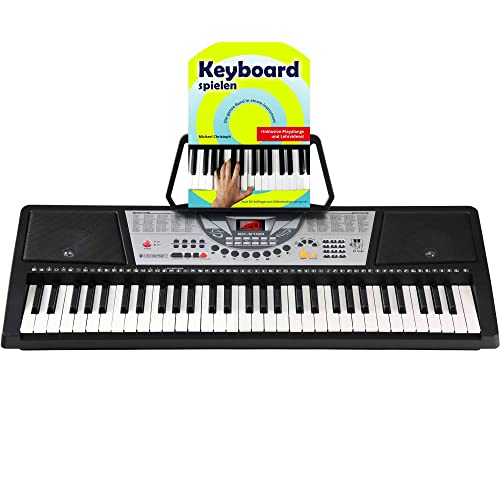 McGrey BK-6100 61 Tasten Set (Elektronisches Keyboard mit 61 Tasten, Demofunktion und Lautsprecher, inkl. Musikschule, ideal für Schüler und Anfänger) Schwarz