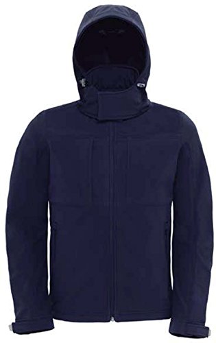 Softshell-Jacke mit abnehmbarer Kapuze - Farbe: Navy - Größe: M
