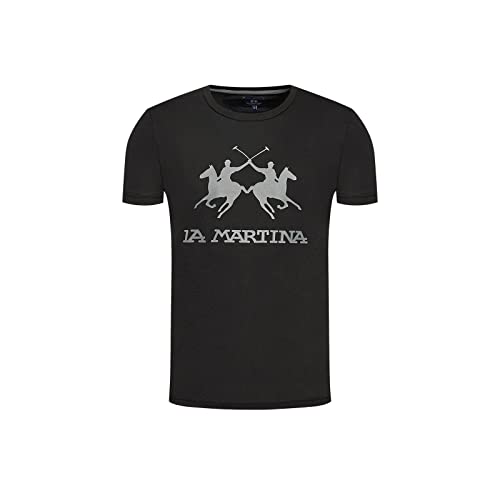 La Martina T-Shirt Moreno with Logo Print Regular Fit Black L