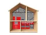 Feuerwehr Aufkleber | PHF03 | passend für das Puppenhaus FLISAT von IKEA (Puppenhaus nicht inklusive) | STIKKIPIX