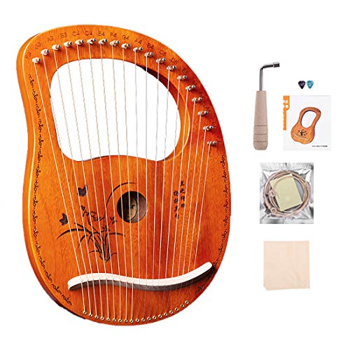Tragbare Kleine Harfe, 19 Lyre Harfe, Saiteninstrument, Metall Saiten Mahagoni Instrument, Lyre, Einfach Zu Bedienen, Mit Stimmschlüssel Und Saiten Usw,B