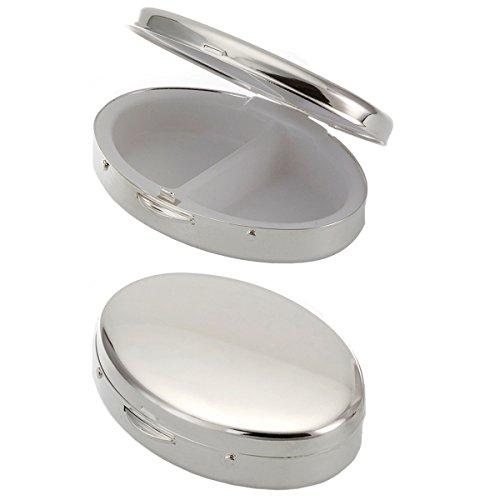 SILBERKANNE Pillendose oval 2 Fächer 6,5x4,5x1cm Premium Silber Plated edel versilbert in Top Verarbeitung