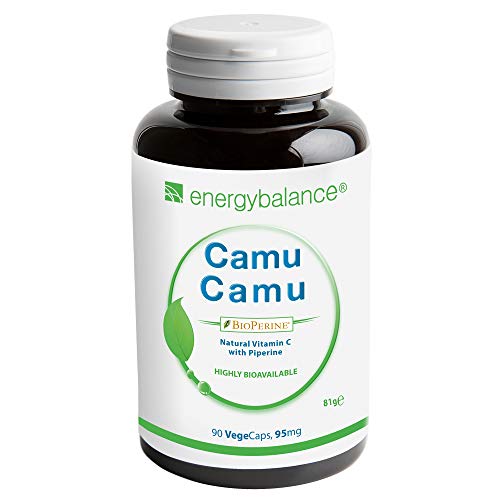 Camu Camu Bio - Bio Vitamin C + BioPerine 95mg - Hohe Bioverfügbarkeit- Premiumqualität - Antioxidantien - Vegan - Glutenfrei - Ohne Zusatzstoffe - GVO-frei - 90 VegeCaps