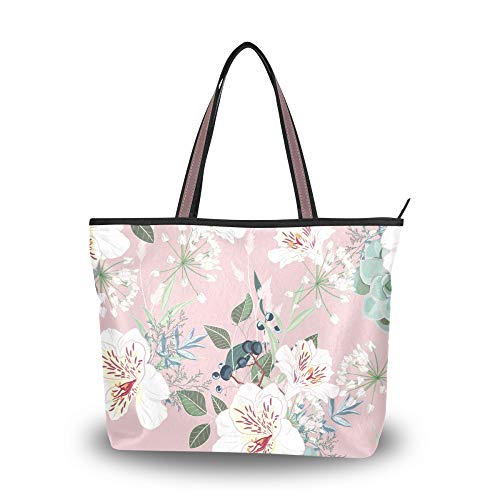 WowPrint Vintage Floral Frauen Tote Bag Handtasche Große Kapazität Schultertasche für Schule Arbeit Reisen Shopping Strand