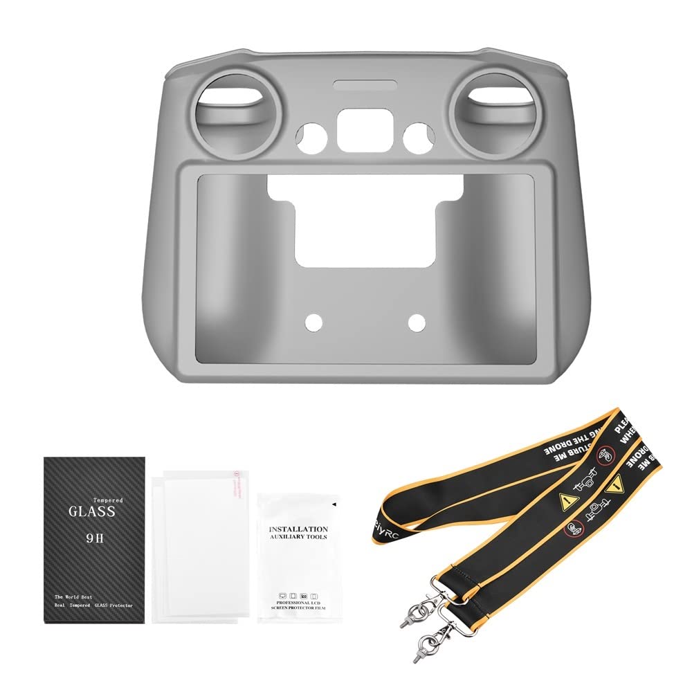 For DJI Mini 3 Pro Drohne Silikonhülle Drohne Kratzfest Antikollisionsabdeckung Gehärtetes Glas Film Lanyard NeckStrap for DJI Mini 3 Pro Drohne RC Zubehör 【Drohnen Zubehör】