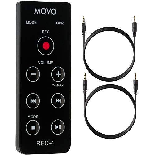 Movo Fernbedienung für Zoom H2n, H4n Pro, H5 & H6 tragbare digitale Handy Recorder – auch kompatibel mit Sony M10, D50, D100