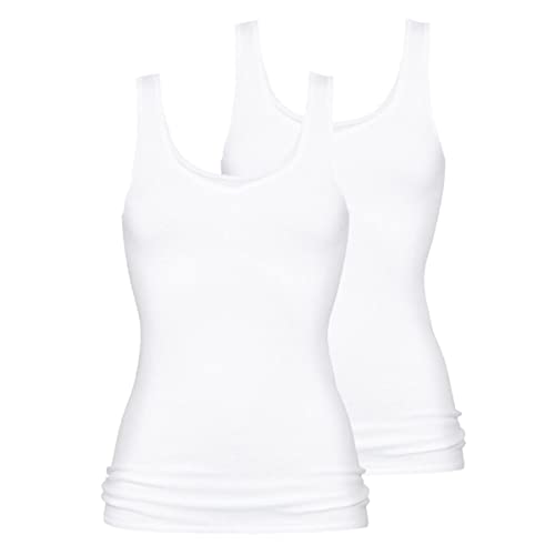 Mey 2er Pack Damen Unterhemd 2000-25061 - Farbe Weiß - Größe 42 - Top mit Breiten Trägern - Funktionsgerechter Rundschnitt