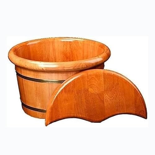 Fußwanne Fußbadewanne Eimer Fußbad Fuß-Wanne Handgefertigte Fußbadewanne aus Holz – entspannende Fußbadewanne für Zuhause, Spa, Sauna und Massage – perfektes Geschenk für den Haushalt WEWY