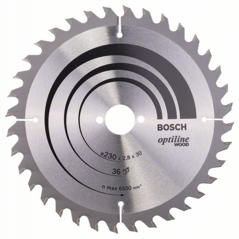 Bosch Kreissägeblatt Optiline Wood für Handkreissägen, 230 x 30 x 2,8 mm, 36 2608640628