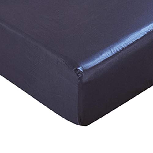 Milopon Spannbetttuch Satin Seide Spannbettlaken Superweich Bettlaken für Wasser- und Boxspringbett (Navy blau, 180 x 200 cm)