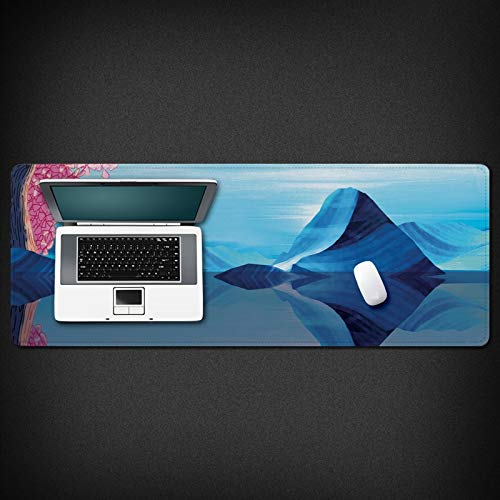 Mauspad Rutschfeste Gummibasis Gaming Desk Pad Landschaftsmuster Mauspad Großes, verdicktes Mousepad Glatte Oberfläche 900x400x3mm