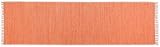 Theko | Dhurry Teppich aus 100% Baumwolle Flachgewebe Teppich Happy Cotton | handgewebt | Farbe: Terrakotta | 70x250 cm
