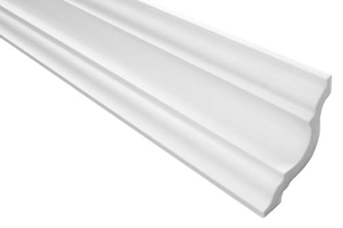 40 Meter | Styropor Stuckleisten | Decke | stabil | weiß | Zierprofil | leicht | dekorativ | XPS | 65x65mm | E-25