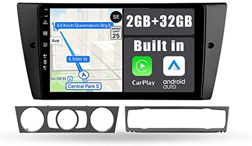 YUNTX Android 12 Radio mit navi für BMW E90/E91/E92/E93(2005-2012): [Eingebautes CarPlay/Android Auto/GPS]-DAB/Bluetooth 5.0/WiFi/2 Din/2G+32G/Lenkradkontrolle/Fastboot-Auto zubehör europakarte