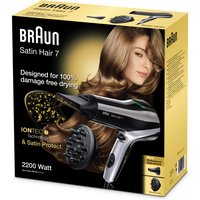 Braun Ionic-Haartrockner Braun Satin Hair 7 Iontec, 2200 W, Satin Protect™ System: 100%-igen Schutz vor Überhitzung