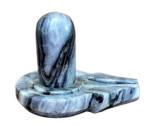 KLEO Marmor Stein Shiva Lingam Shiv Leng Idol Murti Statue (4.25 Schwarz)