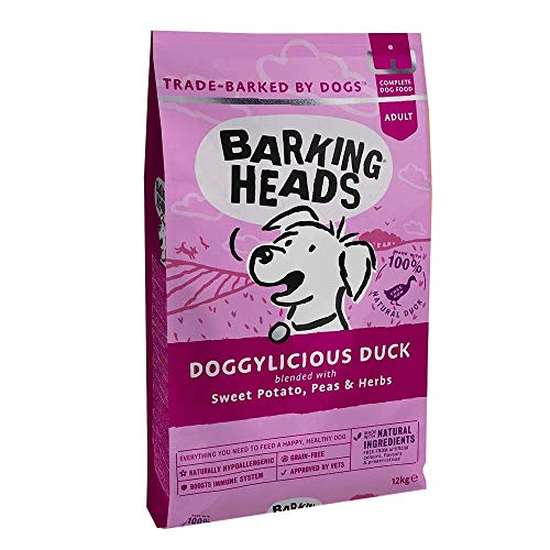 Barking Heads Hundefutter Trocken Getreidefrei - Ente Gut Alles Gut - 100% Natürlich, Ente Hypoallergen, ohne künstliche Geschmacksverstärker,12kg