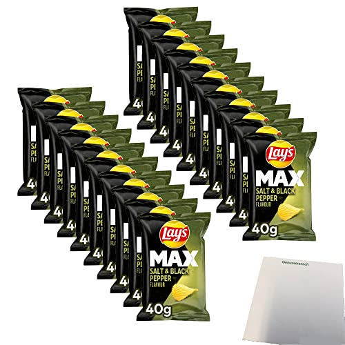 Lays Max Salt & Black Pepper Flavour (20x40g Packung) + usy Block