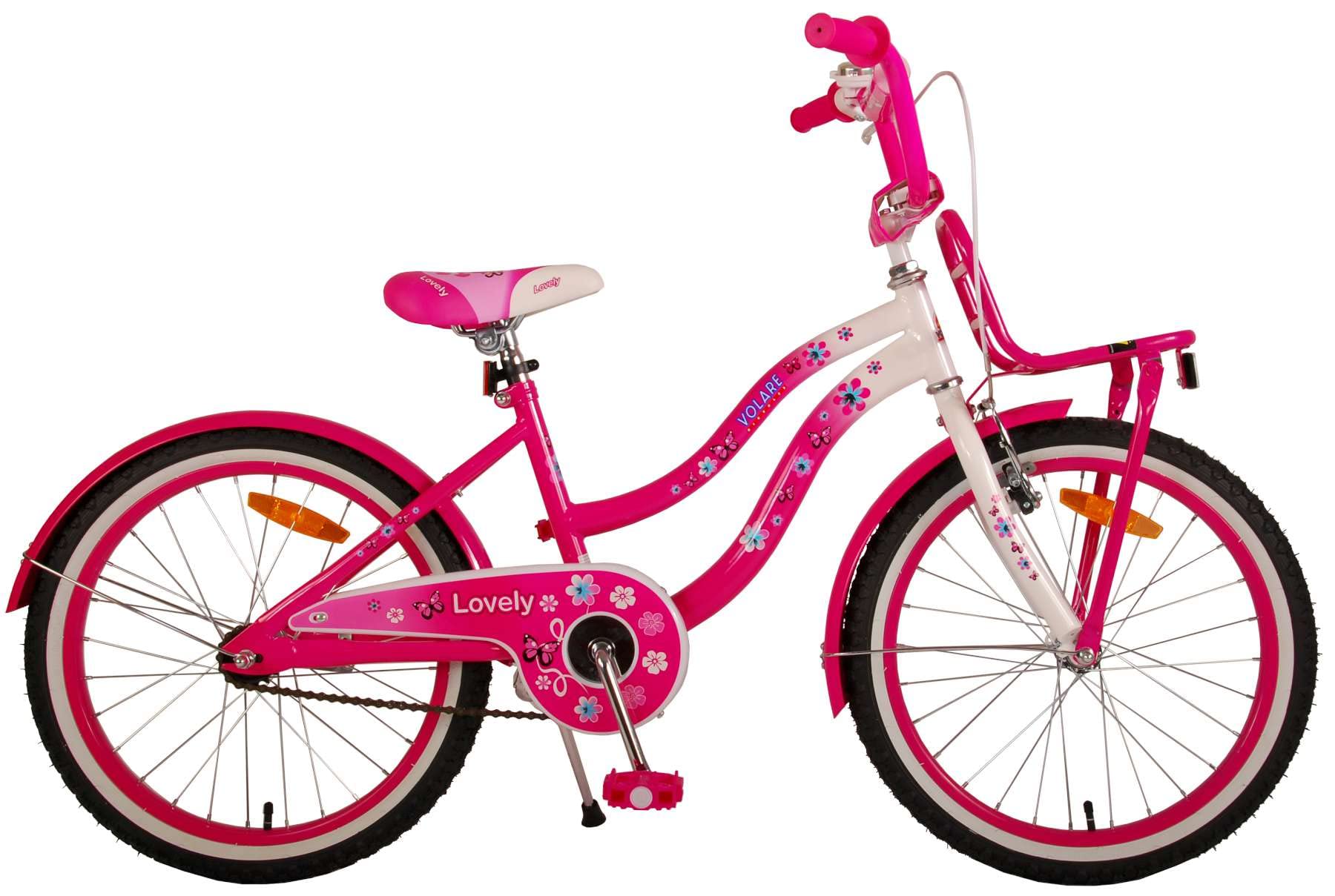 T&Y Trade 20 Zoll Kinder Mädchen Fahrrad Kinderfahrrad Mädchenfahrrad Kinderrad Mädchenrad Bike Rad Rücktritt Rücktrittbremse Lovely Rosa Weiß 2090