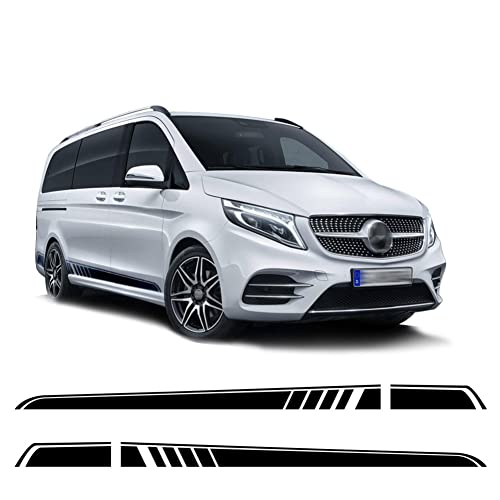 WMGoods 2pcs Auto Styling Seitenschweller Srtipes, für Mercedes Benz Vito V-Klasse V260L W447 LWB 2014-Gegenwart Tür Seite Aufkleber