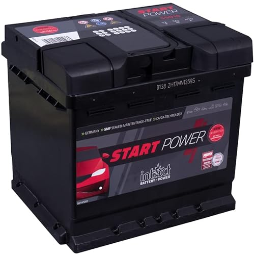 intAct Start-Power 55010GUG Starterbatterie 12V 50Ah, 470A (EN) Kaltstartstrom, zuverlässige und wartungsarme Batterie mit erhöhtem Auslaufschutz