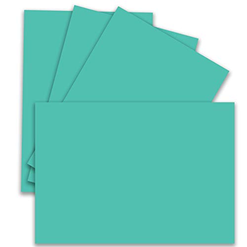 150 Einzel-Karten DIN A6-10,5 x 14,8 cm - 240 g/m² - Pazifikblau (Blau) - Ton-Papier Qualität, Bastel-Karten - Bastelkarton - blanko Postkarten