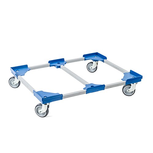 aidB Transportroller Variabel - 800x600-1x unterteilt - Gummiräder 4 Lenkrollen Blau