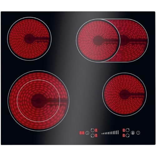 Bomann® Autarkes Ceranfeld mit 4 Kochfelder | Kochfeld Autark mit Slide Control & Timerfunktion | Kochplatte mit 9 Stufen | Glaskeramikkochfeld 6600W & Kochstoppautomatik | Cerankochfeld EBK 7941