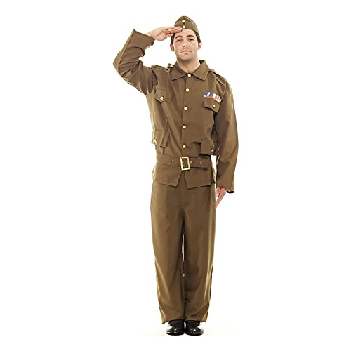 ORION COSTUMES Herren Khakiuniform WW2 1940er Jahre Armee Erwachsenenkostüm