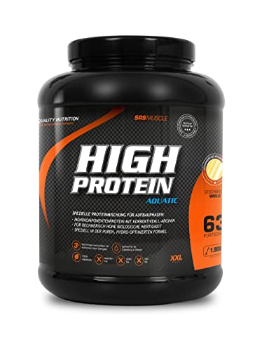 SRS Muscle - High Protein Aquatic XL, 1.900 g, Vanille | 3+1 Mehrkomponentenprotein | optimiert auf biologische Wertigkeit | aspartamfrei | laktosereduziert | deutsche Premiumqualität