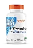 Doctor's Best, L-Theanine mit Suntheanine, 150 mg, 90 vegane Kapseln, Laborgeprüft, Sojafrei, Glutenfrei, Ohne Gentechnik, Aminosäure