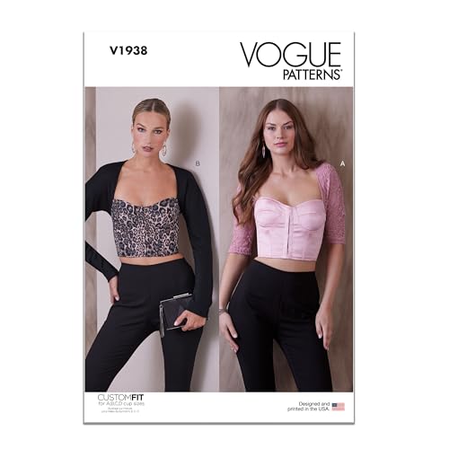 Vogue Patterns V1938B5 Damen-Tops B5 (36-38-40-42)
