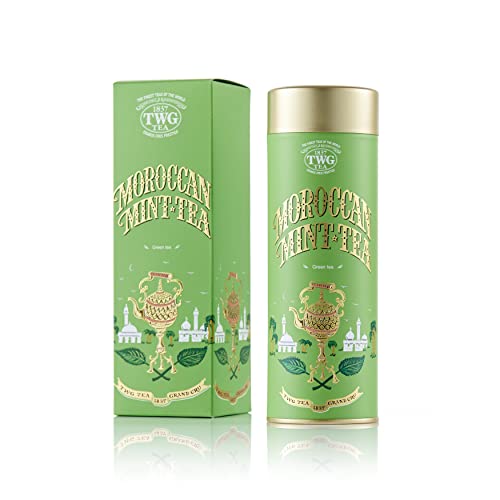 TWG Tea | Moroccan Mint Tea | Grüner Tee | Grüne Minzeblätter | Haute Couture Dose, 120G | Geschenkset