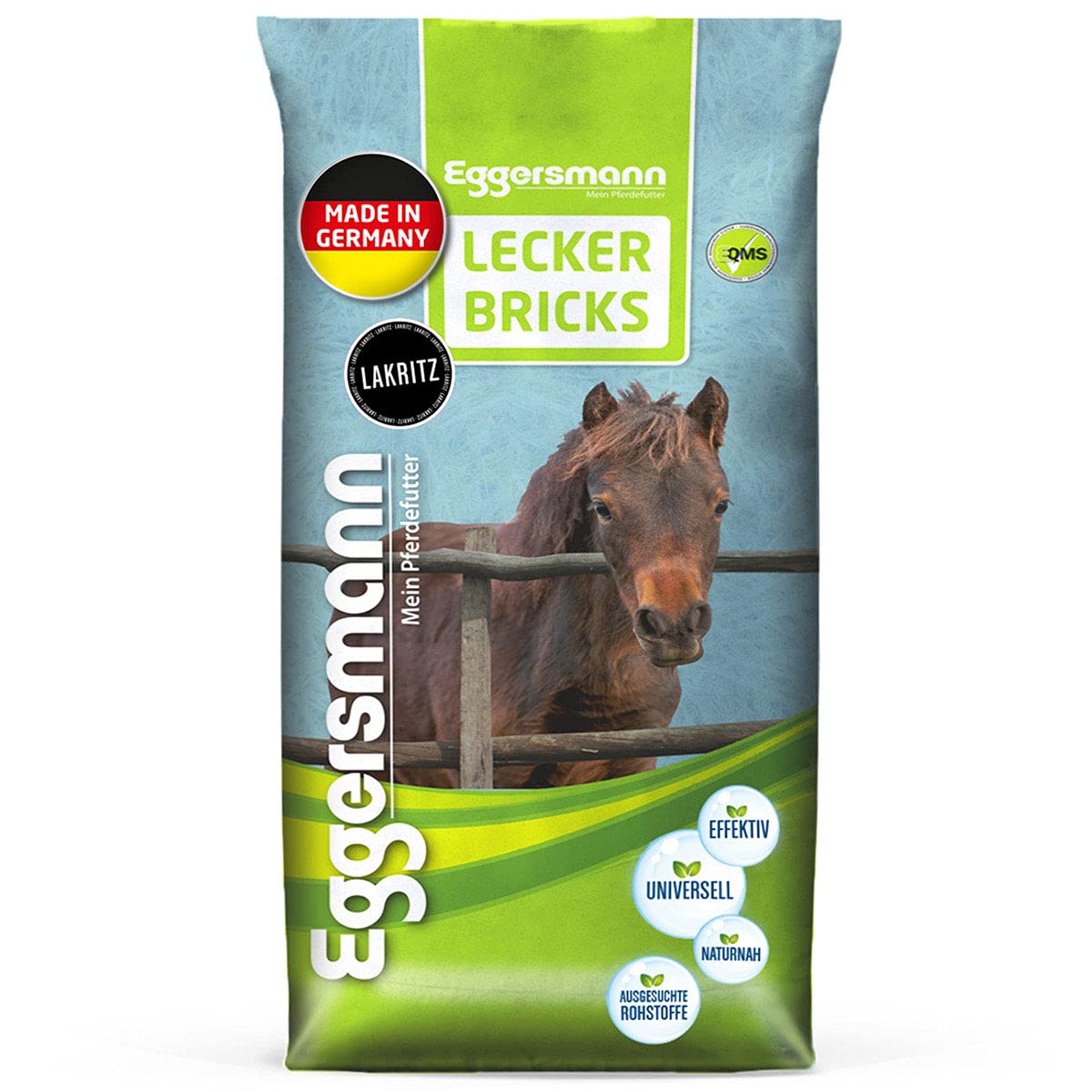 Eggersmann Lecker Bricks Lakritz – Pferdeleckerlis Lakritz – Leckerlies für Pferde und Ponies – 25 kg Sack