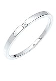 Diamore Ring Damen Verlobungsring Klassiker mit Diamant (0.02 ct.) in 925 Sterling Silber