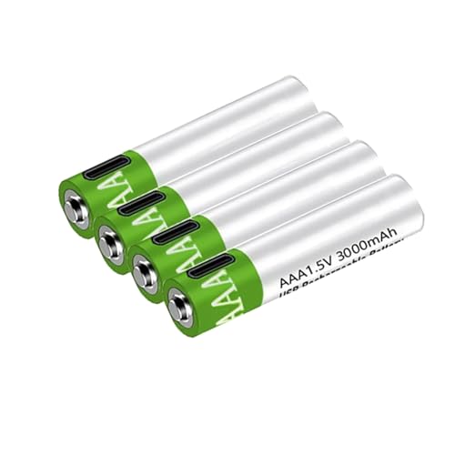 SSCYHT Schnellladender 1,5-V-AAA-Lithium-Ionen-Akku mit 3000 mAh und großer Kapazität mit USB-Kabel. 1200-mal wiederverwendbarer Lithium-Akku,4pcs 1.5v3000mah