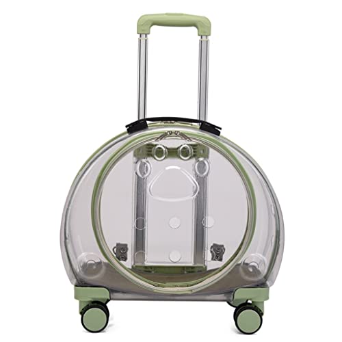 Kleiner Hunderucksack mit Rädern - Atmungsaktiver Multifunktionaler Haustier-Reiserucksack mit transparentem Platz für Katzen - Große, tragbare Transportbox