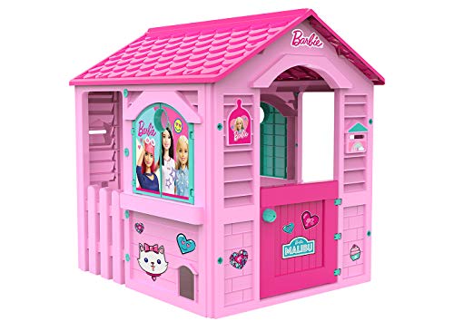 Chicos 89609 Kinderhaus Outdoor Barbie, Rosa mit Dach Fuchsia, 84 cm x 103 cm x 104 cm