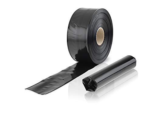 WPTrading - 1 x Rolle Schlauchfolie 100 mm x 250 lfm (100my) Schwarz - LDPE-Folie als spezielle Beutel Verpackung lebensmittelecht - Individuelle Flachbeutel Folien Verpackung für Lebensmittel