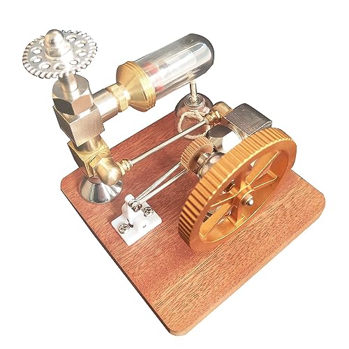 Rheross 1 Stück Stirlingmotor-Modell, Einstellbare Geschwindigkeit mit Vertikalem Schwungrad, Physik, Energie, Wissenschaft, Experiment, Motor, Spielzeug, Geschenk, Langlebig