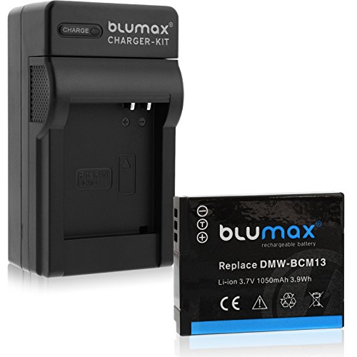 Blumax Akku ersetzt Panasonic DMW-BCM13 / DMW-BCM13E 1050mAh + Ladegerät kompatibel DMW-BCM13 / DMW-BCM13E | kompatibel mit Lumix DMC TZ40 TZ41 TZ55 TZ56 TZ58 TZ60 TZ61 TZ70 TZ71 || ZS30 ZS40 ZS50 || TS5 FT5