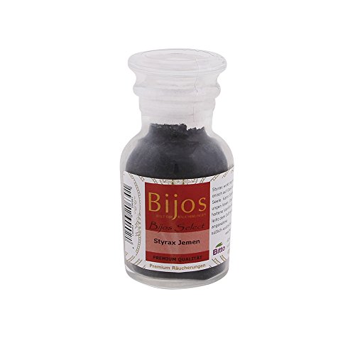 BiJos Select Räucherwerk in 60 ml Glasfläschchen Styrax Jemen PREMIUMQUALITÄT - wirkt harmonisch auf Geist und Seele