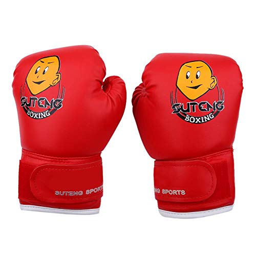 VGEBY1 1 Paar Kinder Boxhandschuhe, Muay Thai Kampfhandschuhe Boxsack Sparring Mitts für Kinder(Rot) Sportgeräte Für Kinder