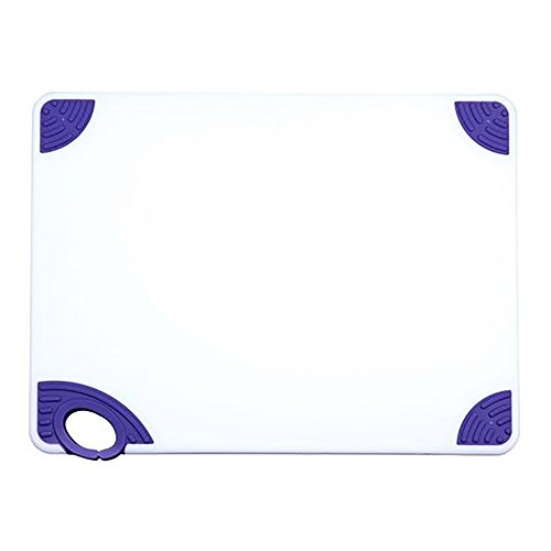Winco CBN-1520PP, rechteckiges Schneidebrett mit violettem Gummigriff, Kunststoff-Schneidebrett (lila)